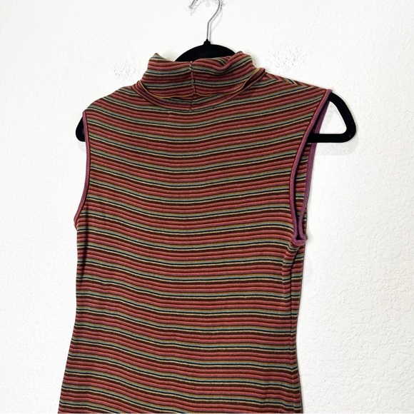 Peruvian Connection Carmen Striped Turtleneck Sleeveless Western Dress Knit - Picture 3 of 9